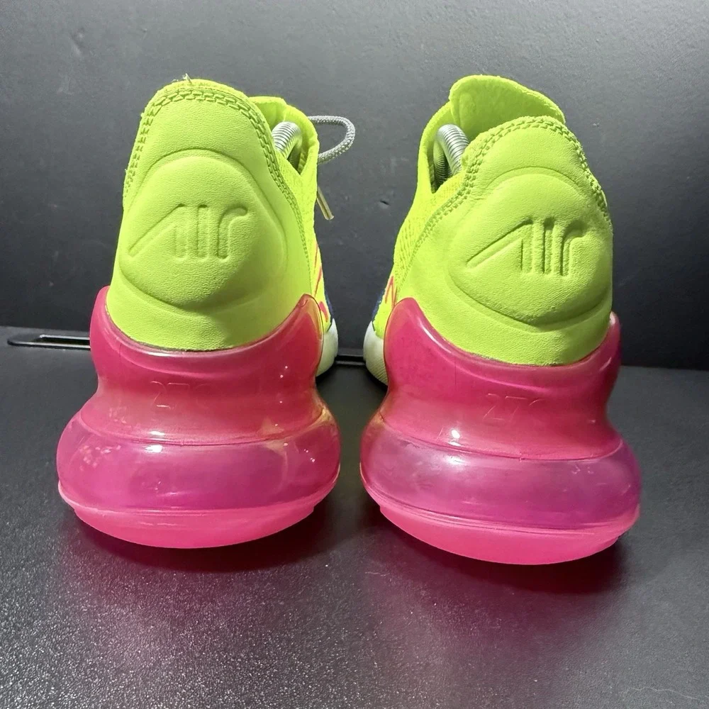 Nike Air Max 270 Flyknit Shoes Purple Volt Pink Mens Size 10 Shoe AO1023-501‎ - Picture 8 of 16